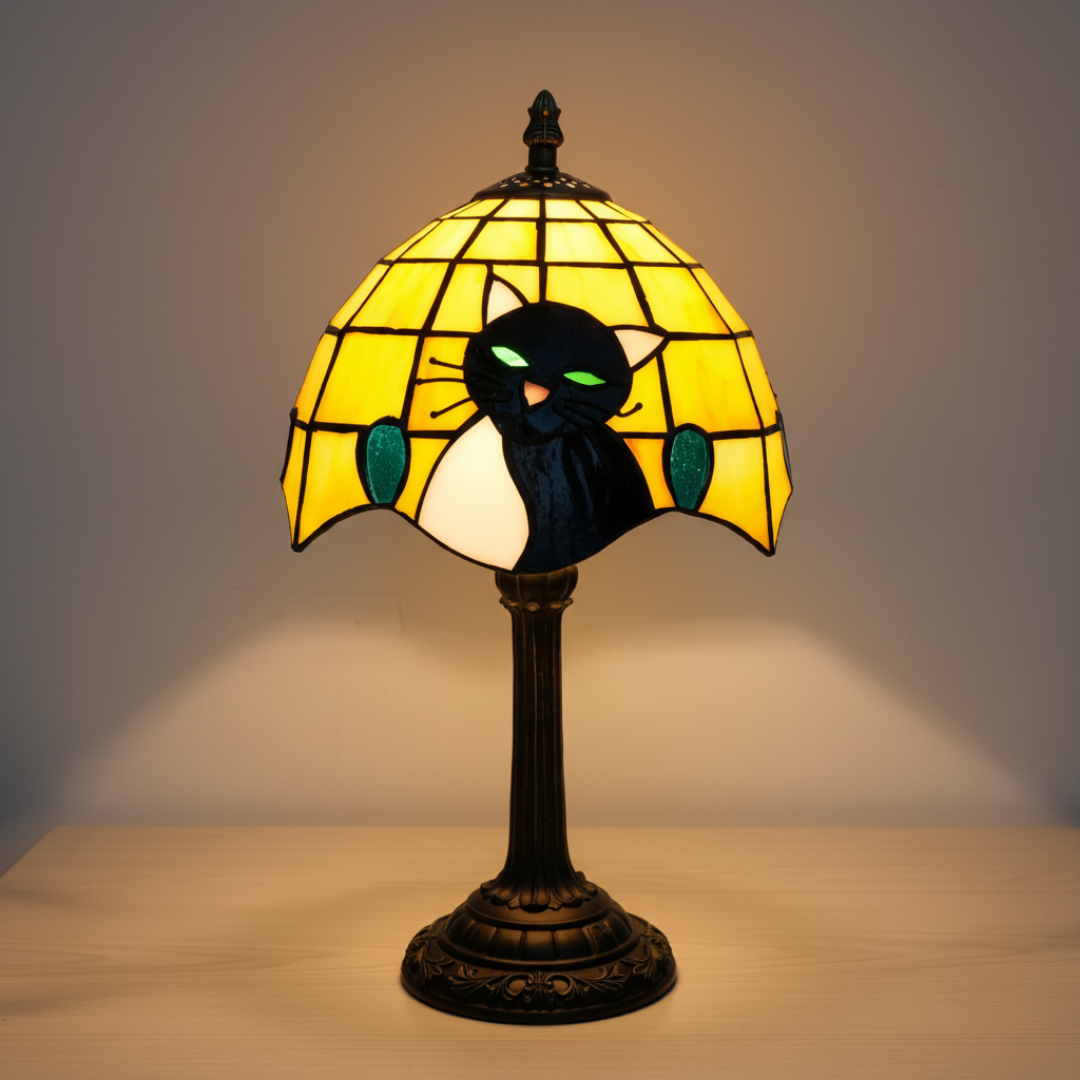 Gatto Nero Reale Barocco – Lampada da Tavolo