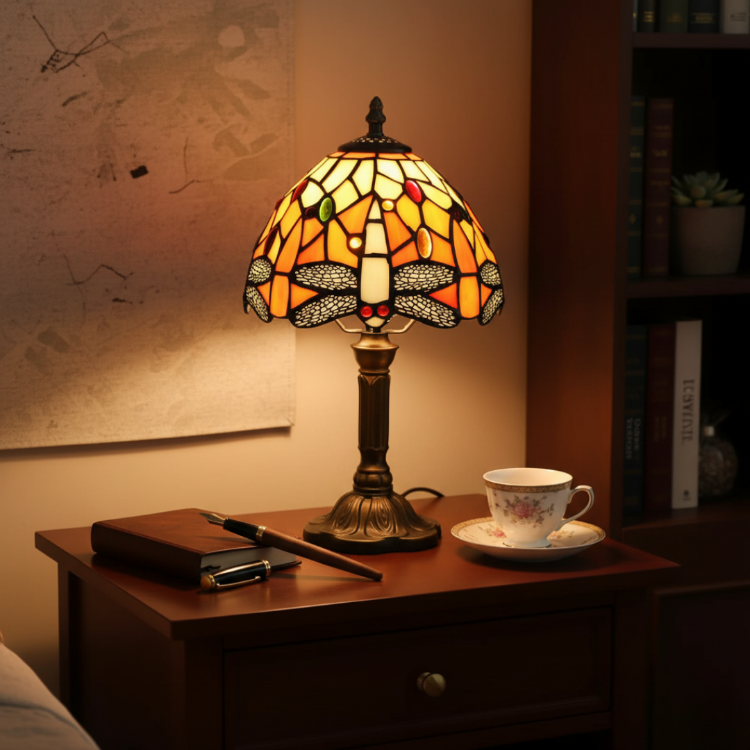 Lampada da Tavolo LED in Vetro Colorato Decorativa