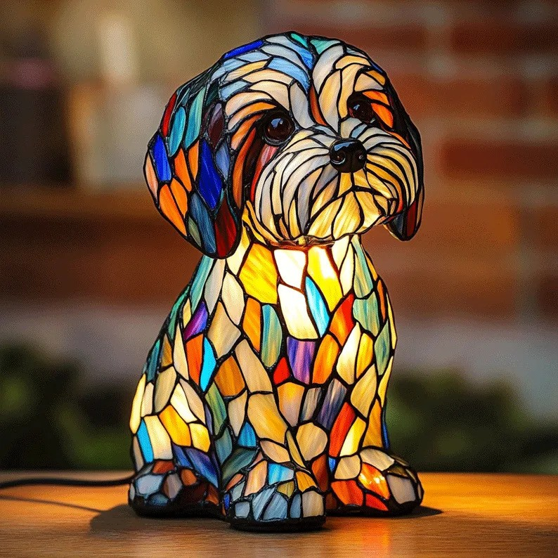 Husky Aurora – Lampada Artigianale in Vetro Colorato