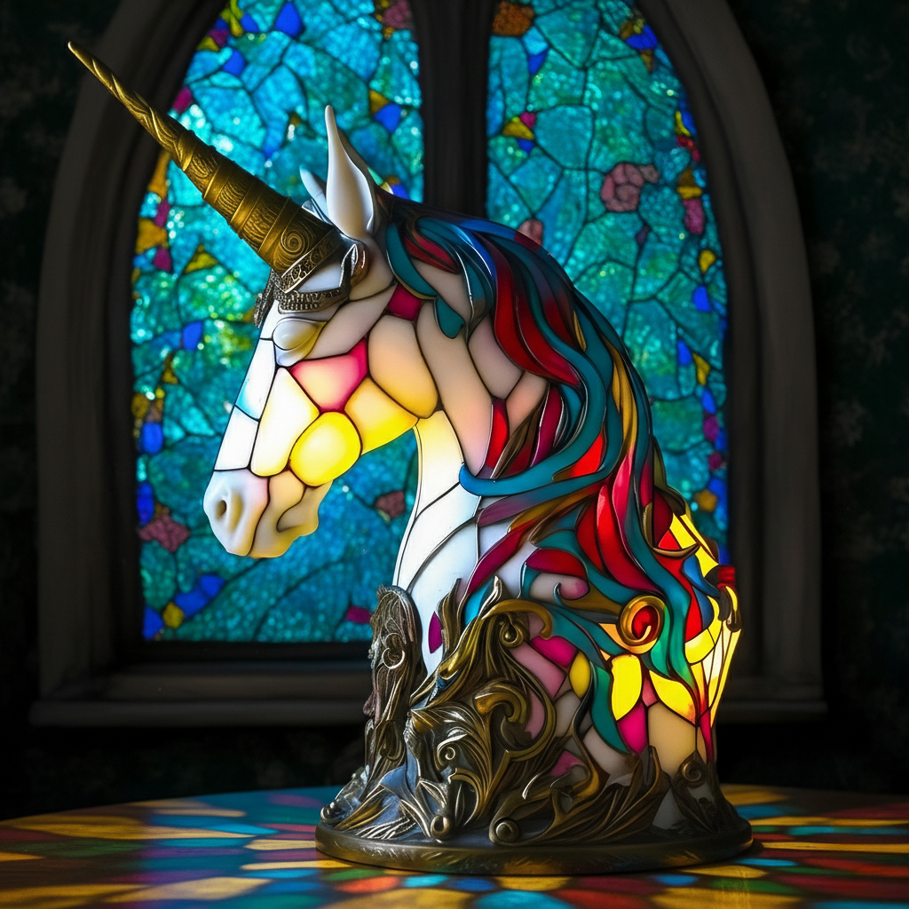Unicorno Incantato Luna – Lampada Artigianale