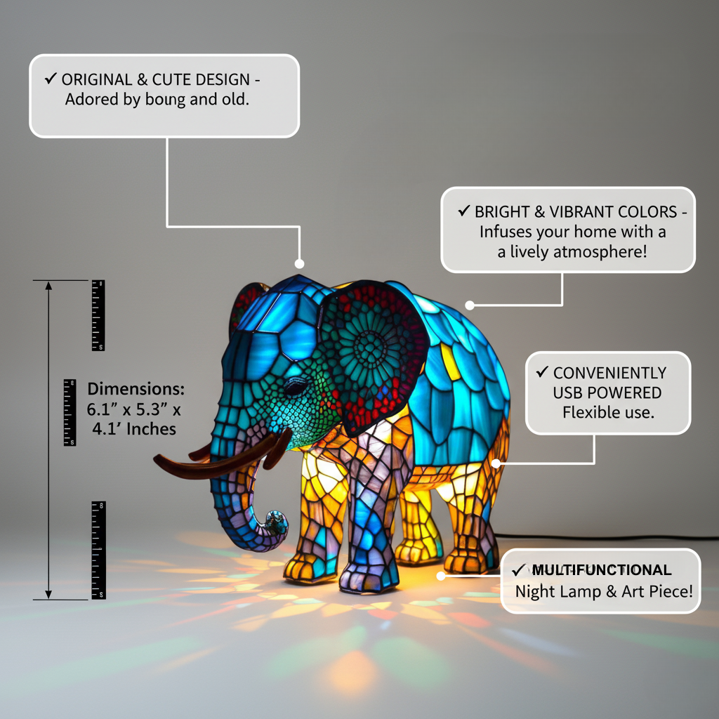 Elefante Incantato Noa – Lampada Artigianale