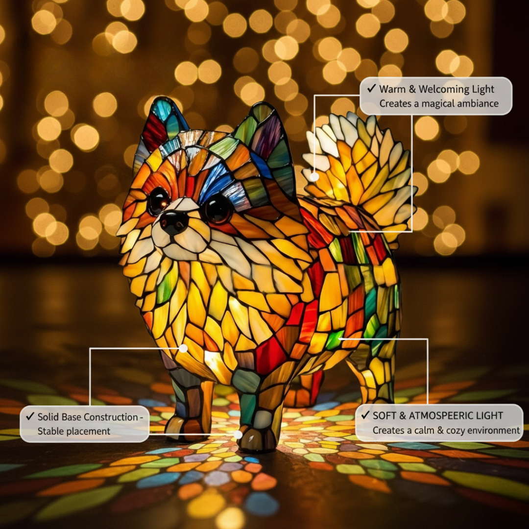 Pomeranian Vivace – Lampada Artigianale in Vetro Colorato