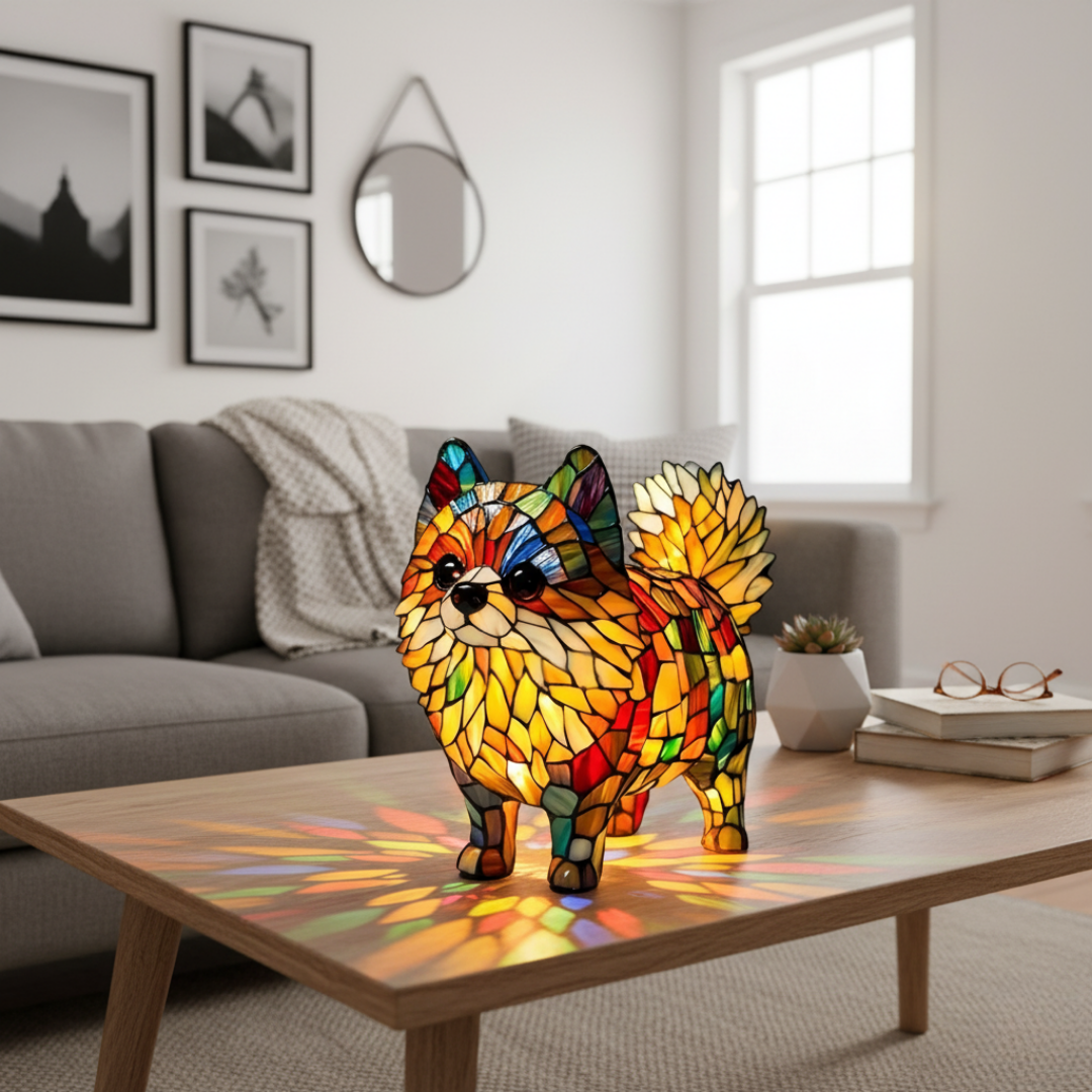 Pomeranian Vivace – Lampada Artigianale in Vetro Colorato