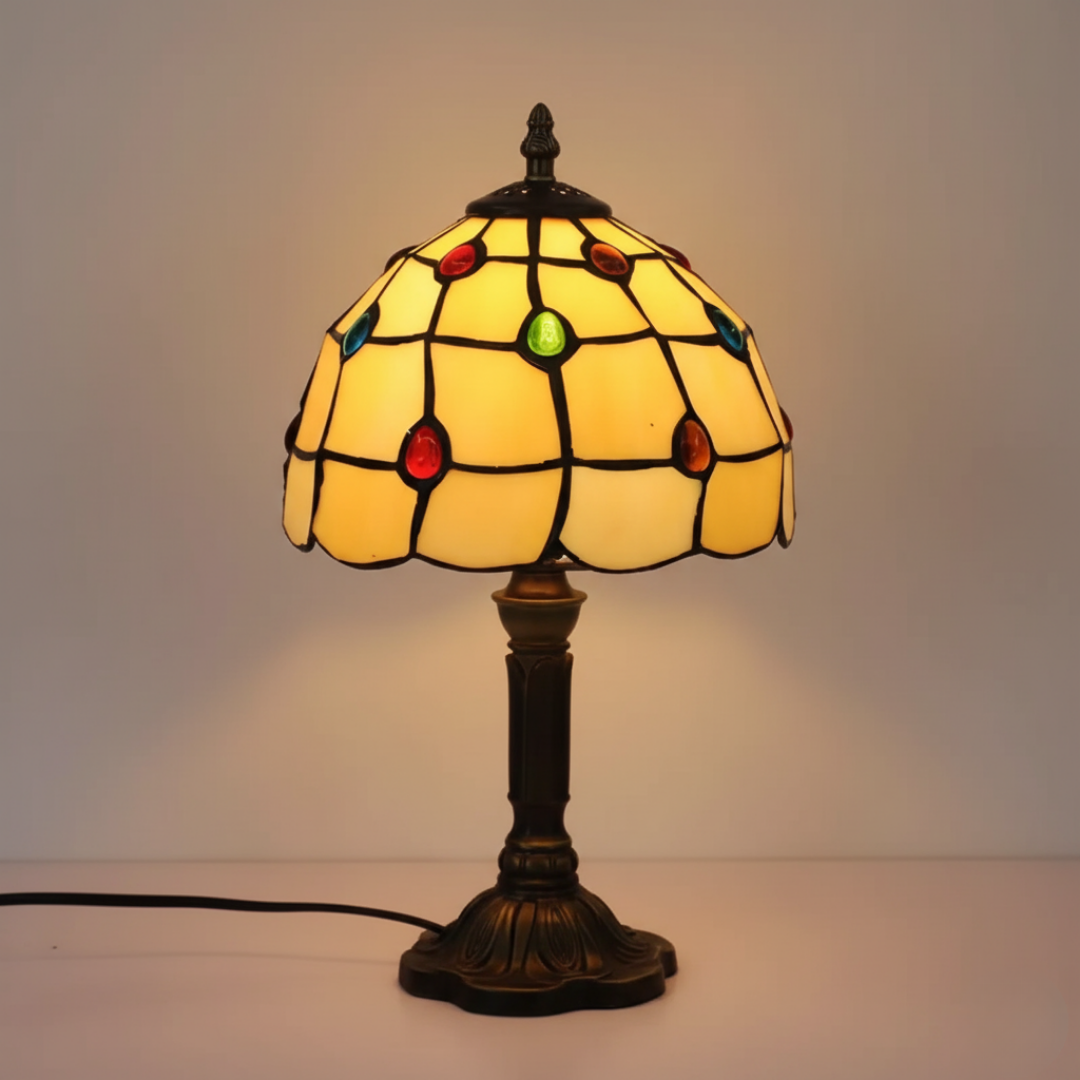 Lampada da Tavolo in Vetro Colorato Art Déco