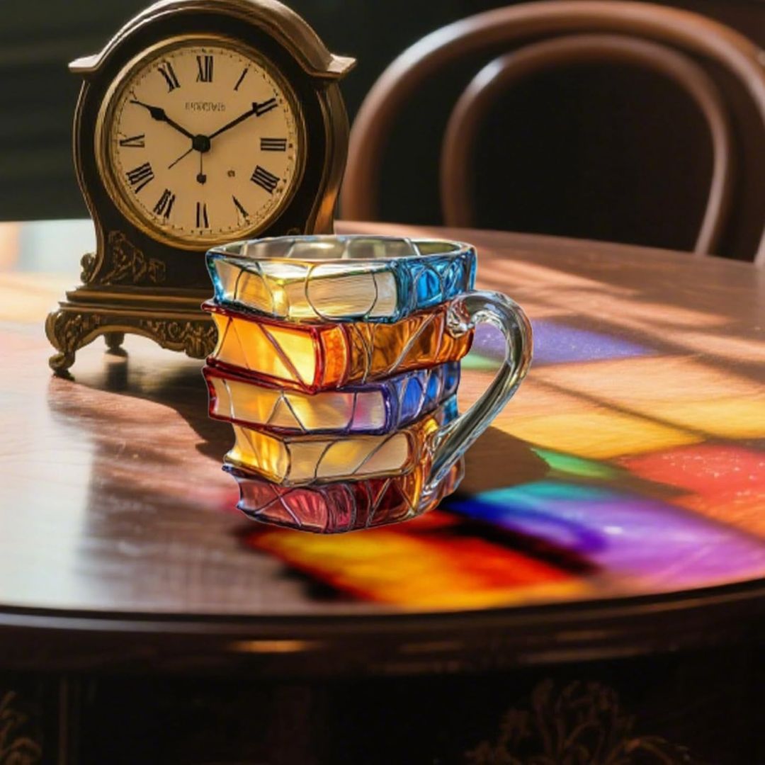 Tazza Lucky 3D Artigianale Originale per Amanti dei Libri