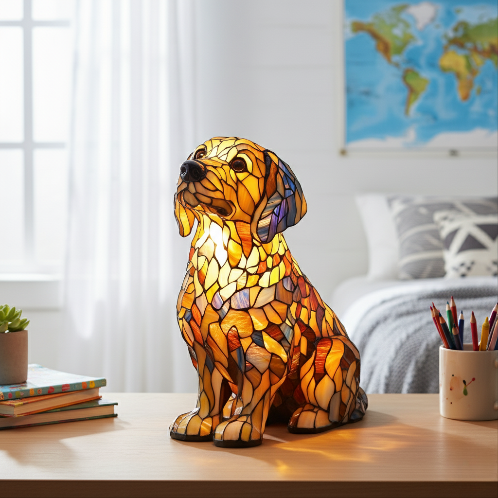 Golden Retriever Spirituale Radiante Buddy – Lampada Artigianale
