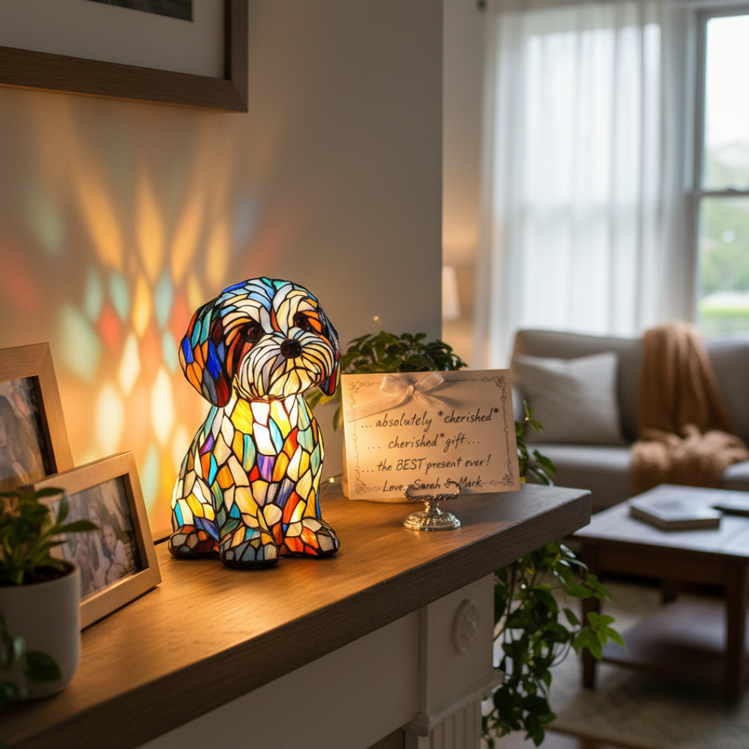 Cani Compagni Luminosi in Luce di Vetro Colorato