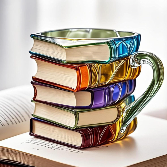 Tazza Artigianale Aurora 3D a Tema Libro